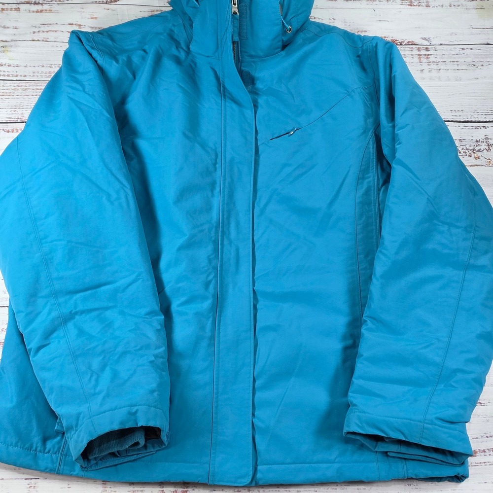 Lands' End Squall Jacket Kids XL 18 Blue Excellent Detachable Hood Waterproof